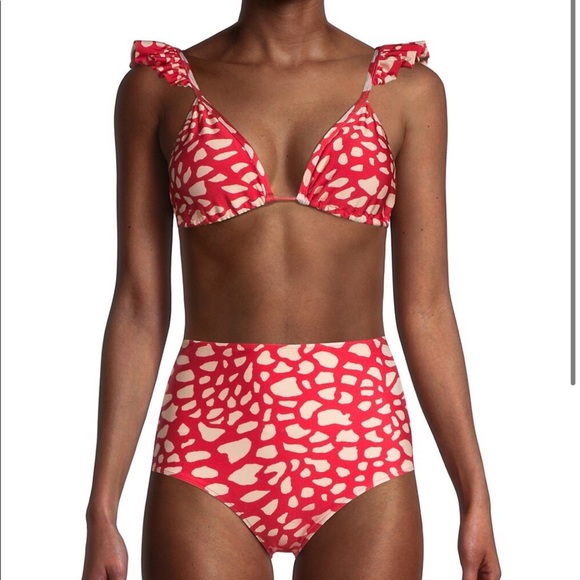 Other - PatBO Spotted Ruffle Bikini Top Size Medium